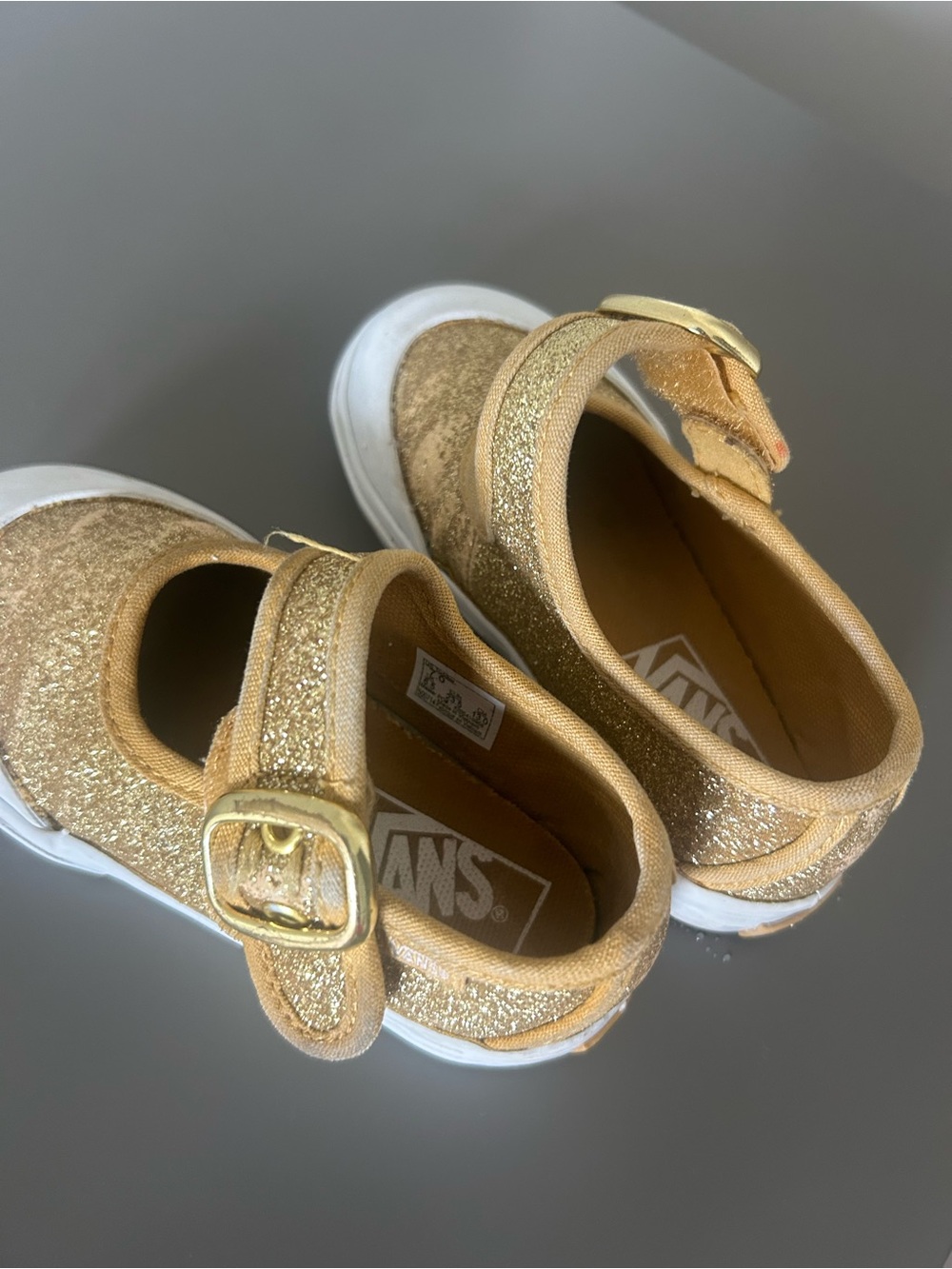 Vans Girls Gold Glitter Mary Jane Sneakers - Picture 2 of 6